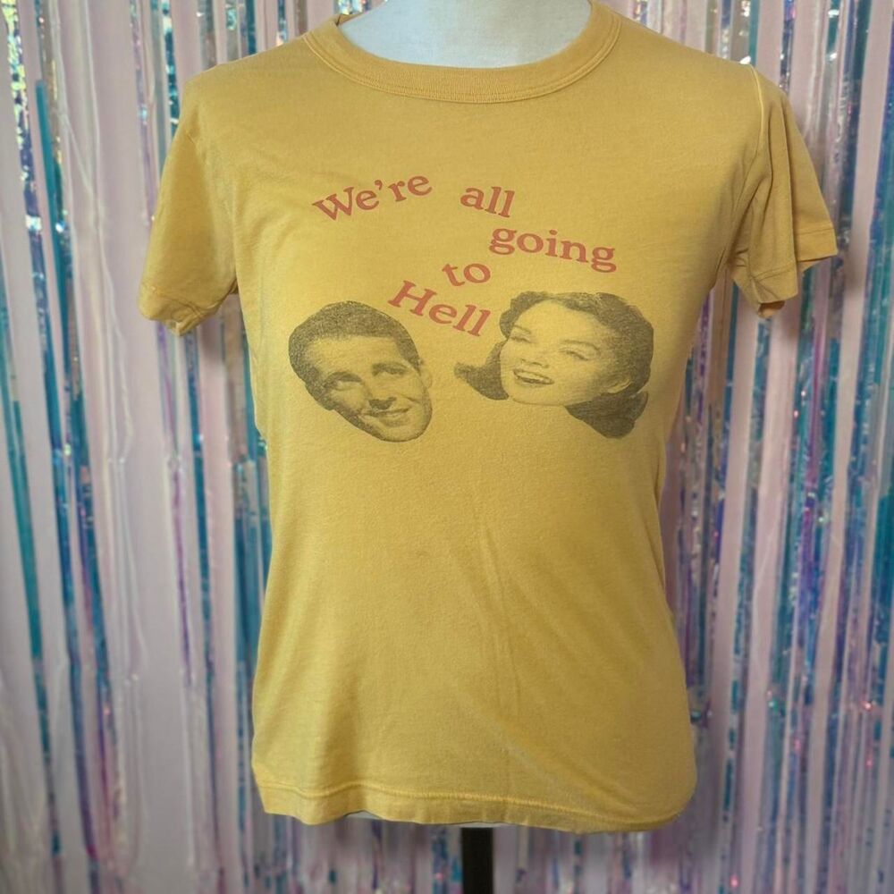 Urban-outfitters Women's Yellow and Red T-shirt